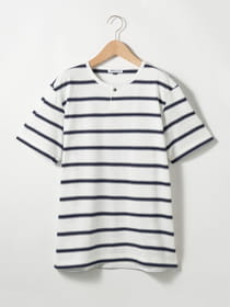 ≪WEB限定/1,111円OFF！対象商品≫ボーダーヘンリーネック半袖Ｔシャツ