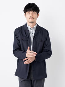 メランジツイルシャツジャケット