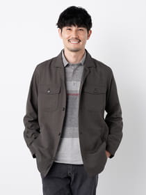 メランジツイルシャツジャケット