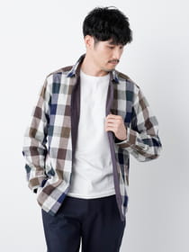 【3buy40%OFF！対象商品】接結リバーチェックシャツアウター