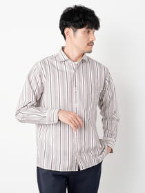 【ブラックフライデー/特別価格】モールストライプ長袖シャツ