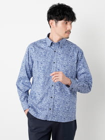 モダンフラワープリント長袖シャツ/ MADE WITH LIBERTY FABRIC