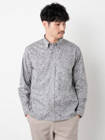 モダンフラワープリント長袖シャツ/ MADE WITH LIBERTY FABRIC