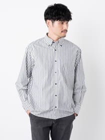 【3buy40%OFF！対象商品】オルタネートストライプ長袖シャツ