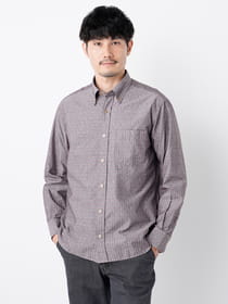 小紋カットジャカード長袖シャツ