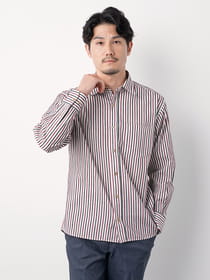 オルタネートモールストライプ長袖シャツ