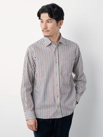 オルタネートモールストライプ長袖シャツ