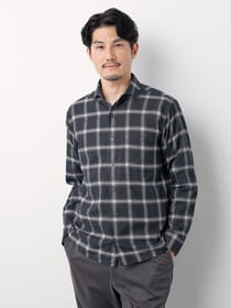 ≪WEB限定/1,111円OFF！対象商品≫オンブレチェックピーチ長袖シャツ