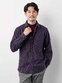 【3buy40%OFF！対象商品】サテンストライプリバーシブルシャツアウター