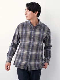 【3buy40%OFF！対象商品】ぬくもりBLENDワイドチェックシャツ
