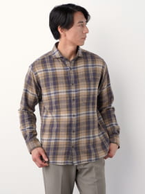 【3buy40%OFF！対象商品】ぬくもりBLENDワイドチェックシャツ