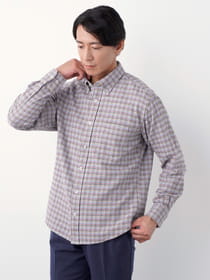 【3buy40%OFF！対象商品】マルチギンガム起毛シャツ