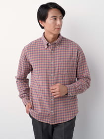 【3buy40%OFF！対象商品】マルチギンガム起毛シャツ
