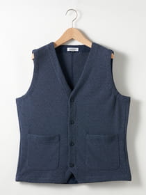 【サプライズセール！対象アイテム】撚り杢地柄カットソーベスト