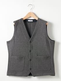 【サプライズセール！対象アイテム】撚り杢地柄カットソーベスト