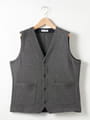 撚り杢地柄カットソーベスト