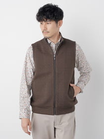 【3buy40%OFF！対象商品】ふくれジャガードジップベスト