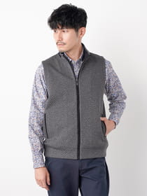 【3buy40%OFF！対象商品】ふくれジャガードジップベスト