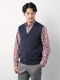 【早割30%OFF対象】ウォッシャブルニット前開きベスト