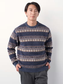 フェアアイルクルーネックニット