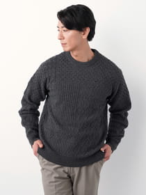 パッチワーククルーネックニット