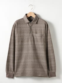 ≪WEB限定/1,111円OFF！対象商品≫エスニックジャカード長袖ポロ