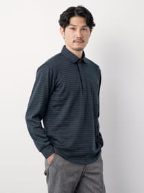 ≪WEB限定/1,111円OFF！対象商品≫ダブルジャカード長袖ポロシャツ