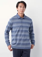 ジャカードボーダー長袖ポロシャツ（7205792）｜men（メンズ