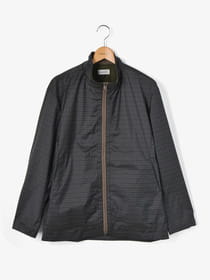 先染めチェックタフタブルゾン
