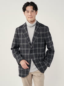 ウールブークレーチェックジャケット
