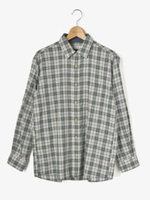 タータンチェックピーチシャツ