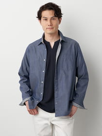 リバーシブルストライプシャツアウター