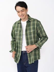 トーンカラーチェックウエスタンシャツ