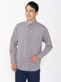 オルタネートストライプボタンダウンシャツ