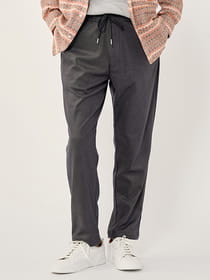 ツイルプリント裏起毛イージーパンツ