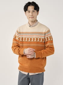 フェアアイルクルーネックニット