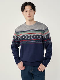 フェアアイルクルーネックニット