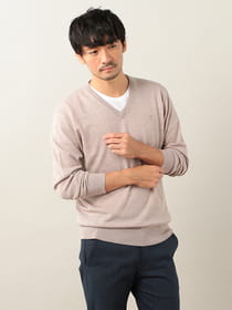 ウォッシャブルVネックニット