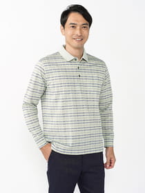 シャンブレーチェック長ポロ