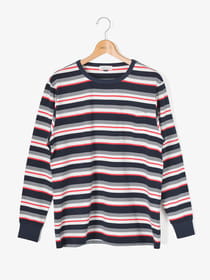 天竺ボーダークルーネックT