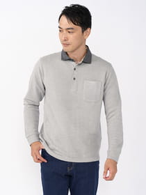 アクリルレーヨン起毛長袖ポロ