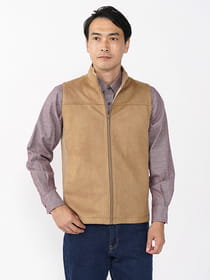 フェイクスエードジップベスト