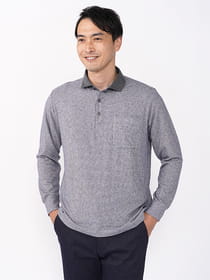 マシュマロ小紋長袖ポロ