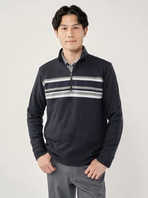 ニット切替ハーフジップ