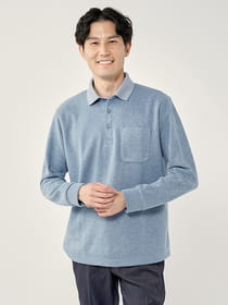 アクリルミックスカノコ起毛ポロ