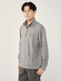 アクリルリブハーフジップ