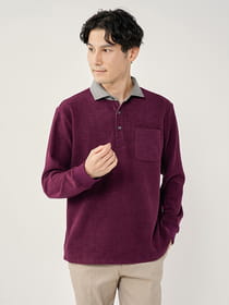 クリーミー長袖ポロ