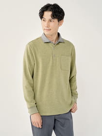 クリーミー長袖ポロ