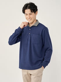 クリーミー長袖ポロ