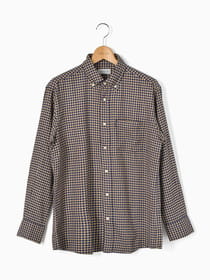 ソフトヤーン／ダークカラードチェックシャツ／ボタンダウン